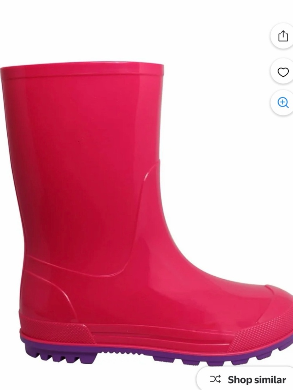 Source Unknown Bright Pink Kids Rain Boots with Purple Outsole